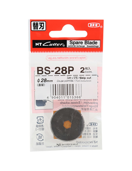 2 hojas de repuesto perforadas para cortador retráctil NT Cutter de 28 mm