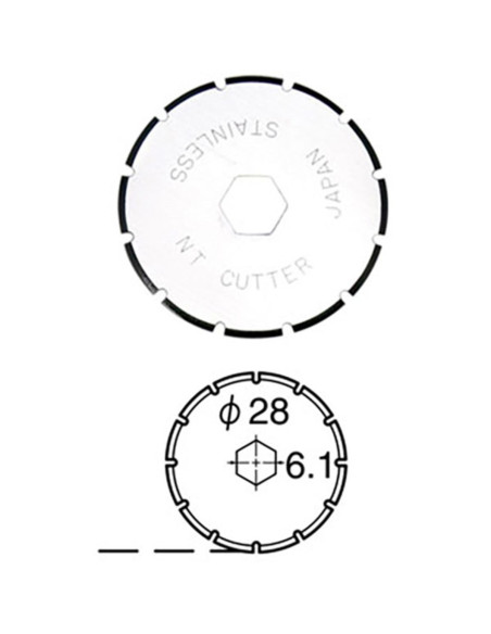 2 hojas de repuesto perforadas para cortador retráctil NT Cutter de 28 mm