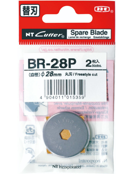2 hojas de repuesto rectas para cortador retráctil NT Cutter de 28 mm