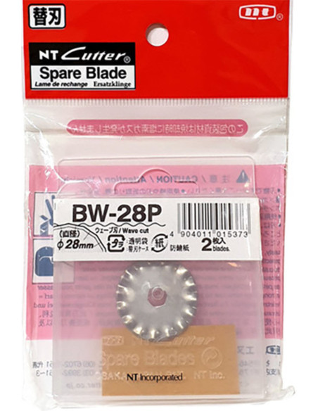 2 hojas de repuesto festoneadas para cortador retráctil NT Cutter de 28 mm