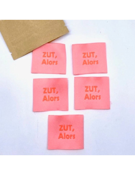Lote de 5 etiquetas tejidas para coser Zut Alors