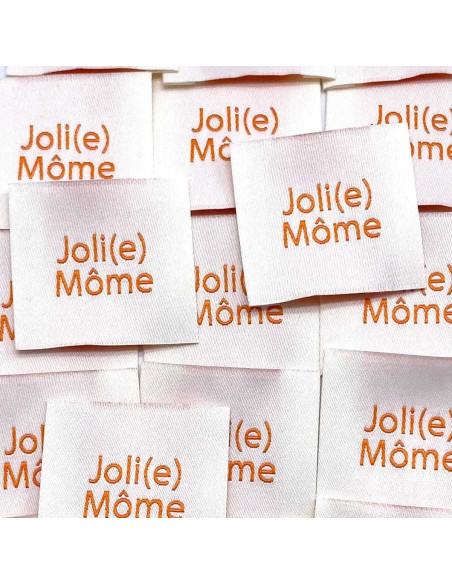Lote de 5 etiquetas tejidas para coser Joli(e) Môme crema