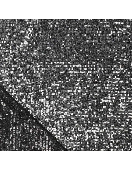 Tejido elástico de lentejuelas - Gris oscuro