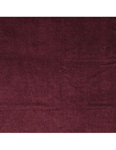 Tejido de terciopelo a rayas lurex - Burdeos
