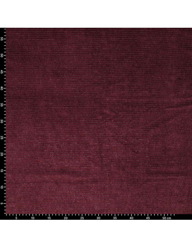 Tejido de terciopelo a rayas lurex - Burdeos