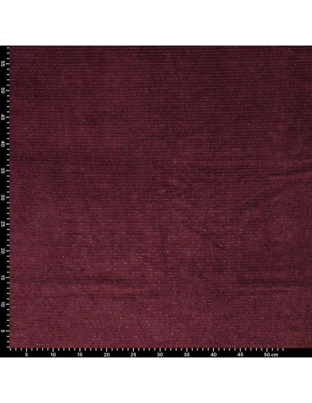 Tejido de terciopelo a rayas lurex - Burdeos