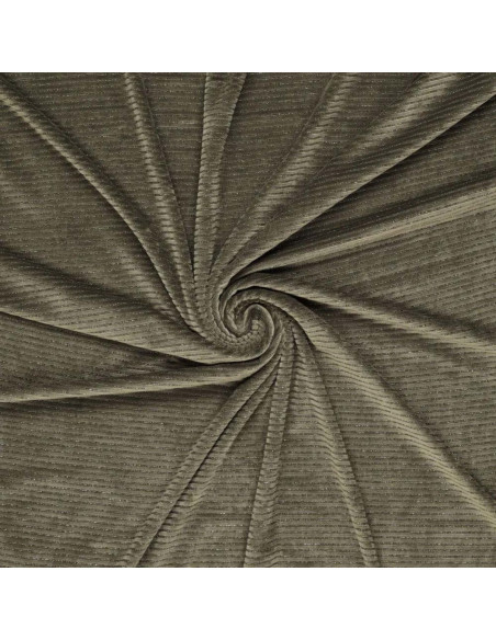 Tejido de terciopelo a rayas lurex - Verde oscuro
