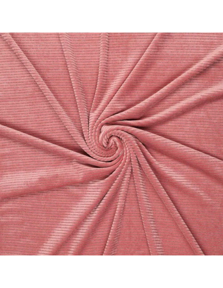 Tejido de terciopelo a rayas lurex - Rosa viejo