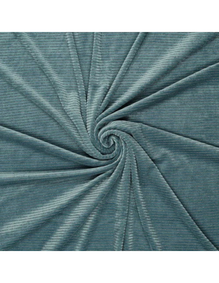 Tejido de terciopelo a rayas lurex - Gris azul