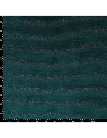 Tejido de terciopelo a rayas lurex - Azul petróleo