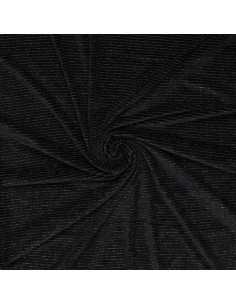 Tejido de terciopelo a rayas lurex - Negro