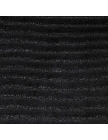 Tejido de terciopelo a rayas lurex - Negro