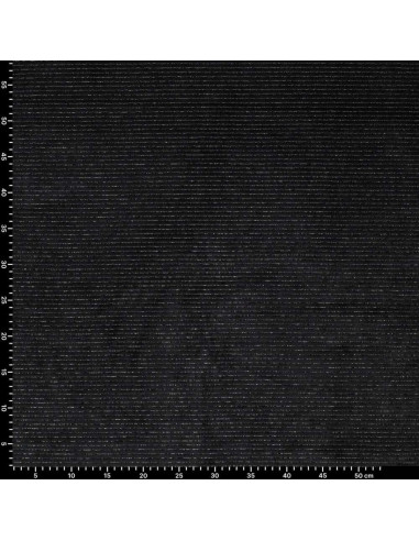 Tejido de terciopelo a rayas lurex - Negro