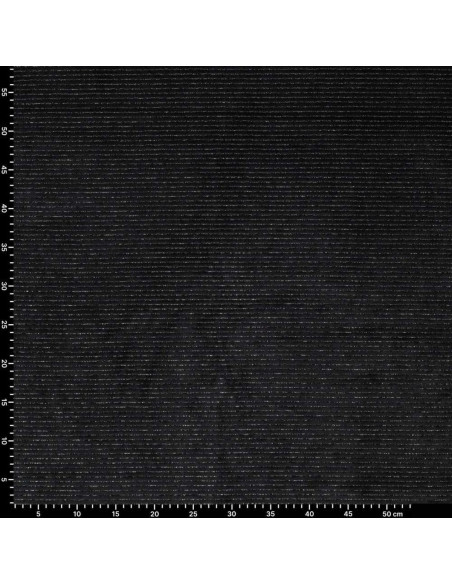Tejido de terciopelo a rayas lurex - Negro