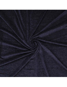 Tejido de terciopelo a rayas lurex - Azul marino