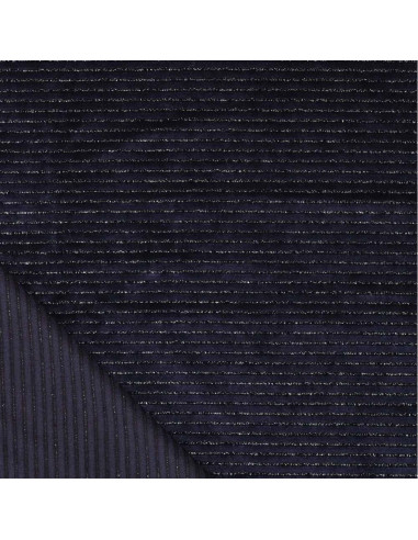 Tejido de terciopelo a rayas lurex - Azul marino