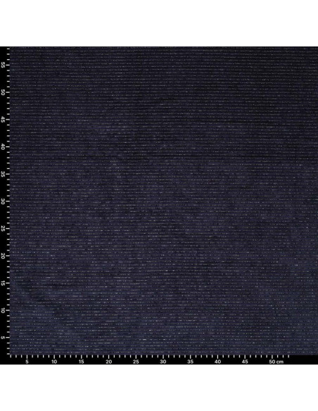 Tejido de terciopelo a rayas lurex - Azul marino