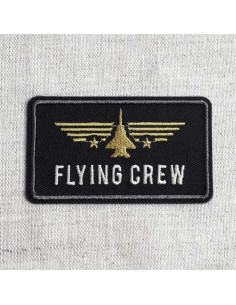 Parche termoadhesivo Flying Crew avión - Negro y dorado