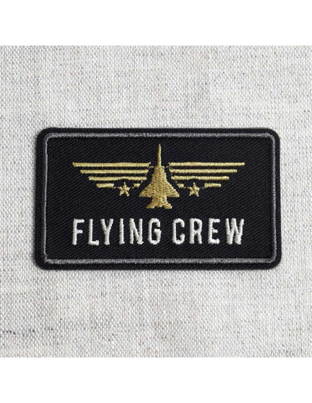 Parche termoadhesivo Flying Crew avión - Negro y dorado