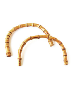 Asas semicirculares de bambú para bolso de mano