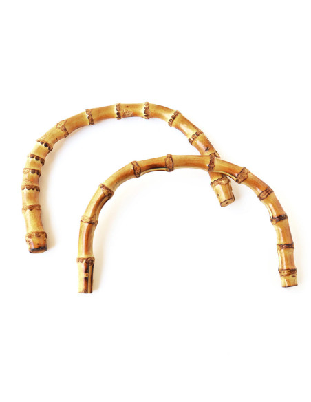 Asas semicirculares de bambú para bolso de mano