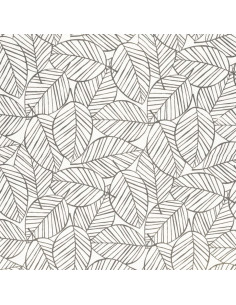 Tejido popelina de algodón fantasía - Hoja gris 2