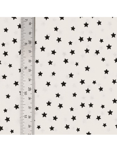 Tejido popelina de algodón fantasía - Estrella negra