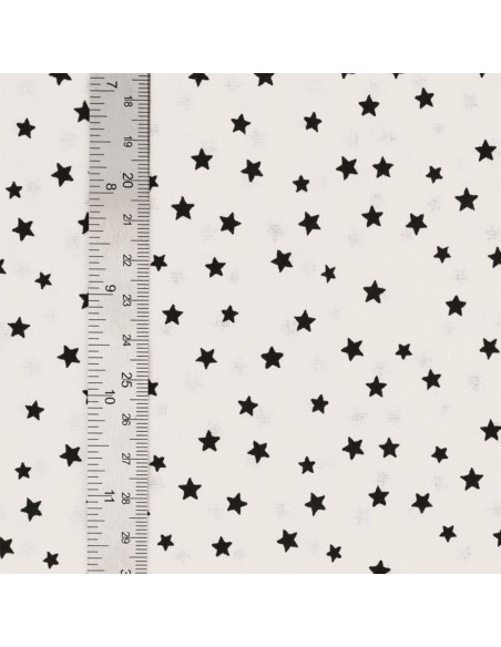 Tejido popelina de algodón fantasía - Estrella negra