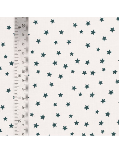 Tejido popelina de algodón fantasía - Estrella azul