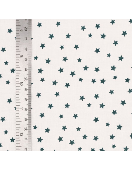 Tejido popelina de algodón fantasía - Estrella azul