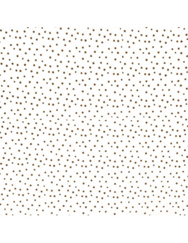 Tejido popelina de algodón fantasía - Estrella marrón