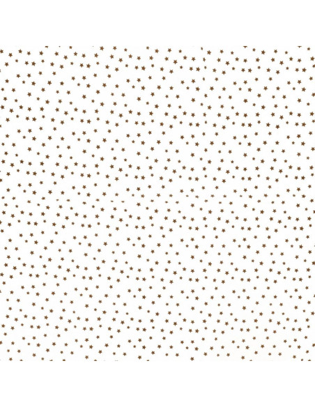 Tejido popelina de algodón fantasía - Estrella marrón