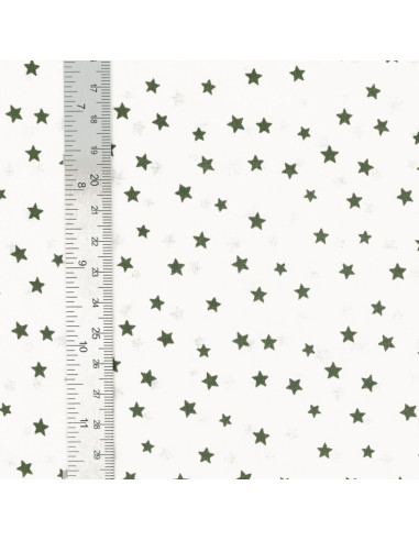 Tejido popelina de algodón fantasía - Estrella caqui