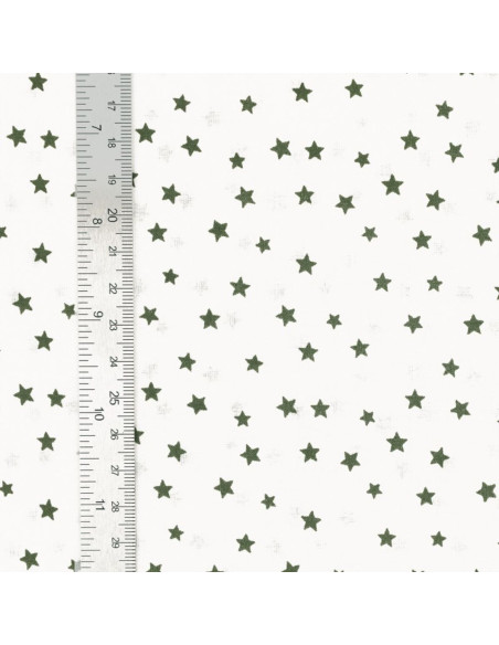 Tejido popelina de algodón fantasía - Estrella caqui