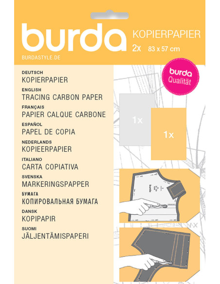 Papel de calco carbón Burda - Amarillo y Blanco