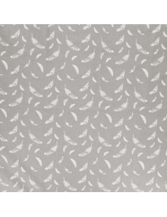 Tejido popelina de algodón fantasía - Pluma gris 2