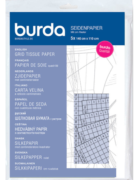 Papel de seda cuadriculado Burda