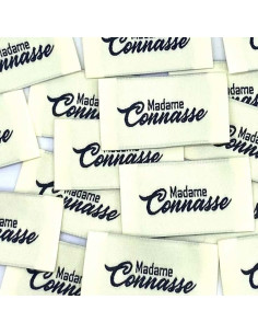 Lote de 5 etiquetas tejidas para coser Madame Connasse - Crema
