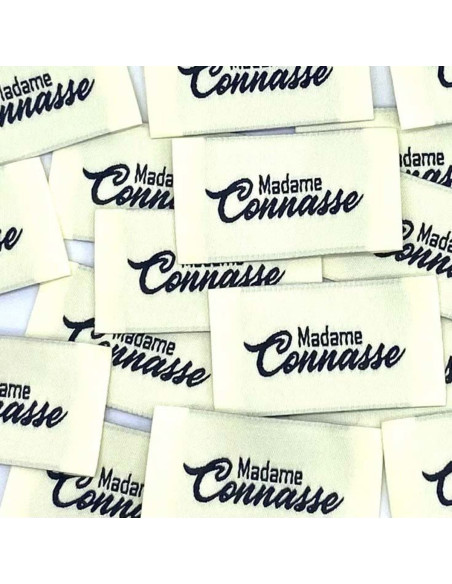 Lote de 5 etiquetas tejidas para coser Madame Connasse - Crema