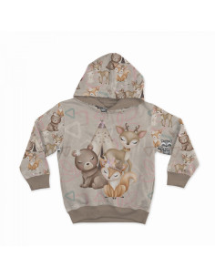 Panel de tela de sudadera ligera 40 cm x 50 cm - Amigos en el bosque boho 2