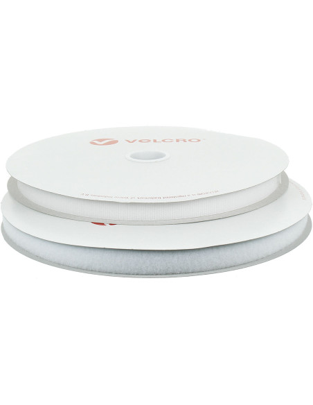 VELCRO® Brand adhesivo blanco de 20 mm de ancho rollo de 25 metros