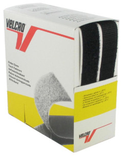 VELCRO® Marca adhesivo negro 20 mm de ancho caja de 5 metros