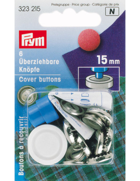 Caja de 6 botones para cubrir con herramienta de 15 mm