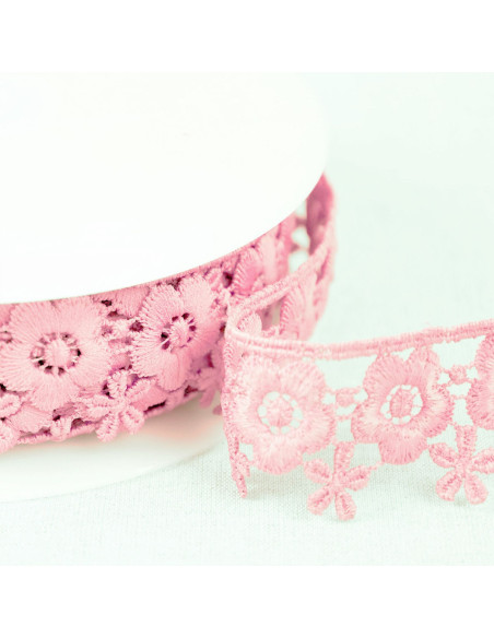 Guipur floral - Rosa