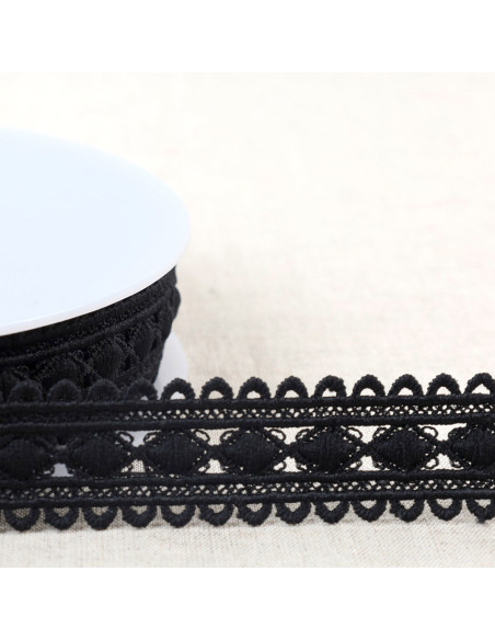 Guipur rombo - Negro