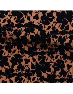 Tejido de viscosa fantasía - Oinette beige y negro