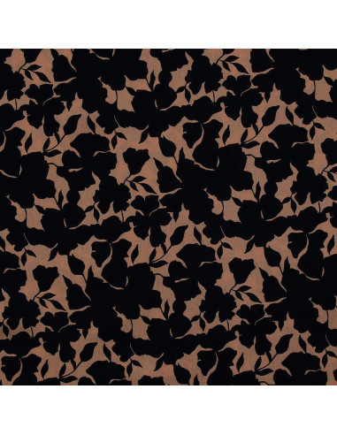 Tejido de viscosa fantasía - Oinette beige y negro
