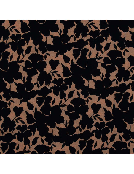 Tejido de viscosa fantasía - Oinette beige y negro