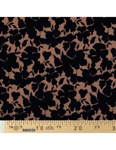 Tejido de viscosa fantasía - Oinette beige y negro