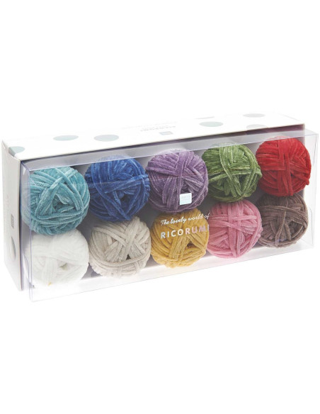 Caja de 10 ovillos de hilo Ricorumi Nilli Nilli Rainbow